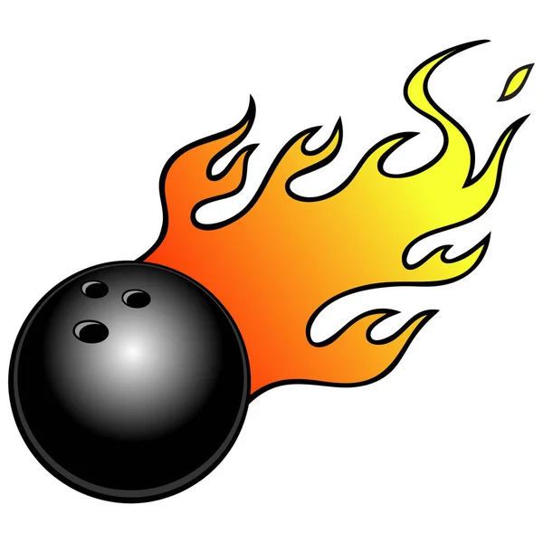Μπόουλινγκ Μπάλα Φλόγες Ένα Καρτούν Εικόνα Της Μπάλας Του Μπόουλινγκ — Διανυσματικό Αρχείο