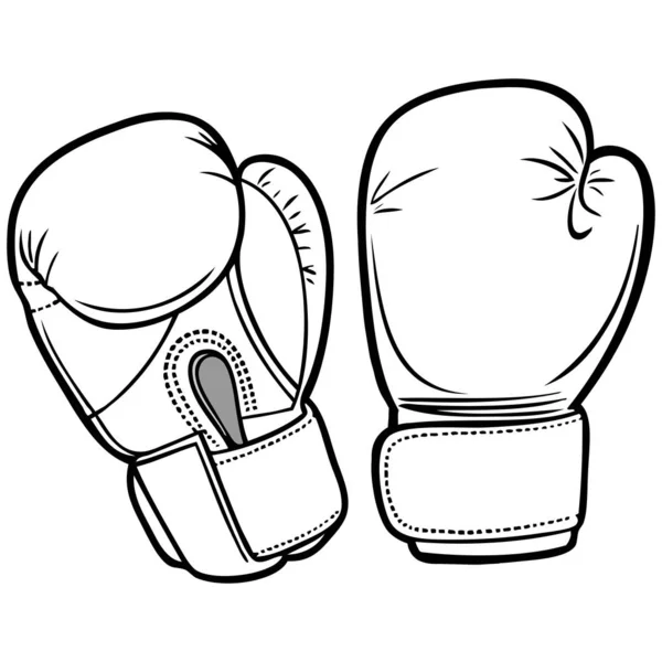 Guantes Boxeo Ilustración Una Ilustración Dibujos Animados Par Guantes Boxeo — Vector de stock