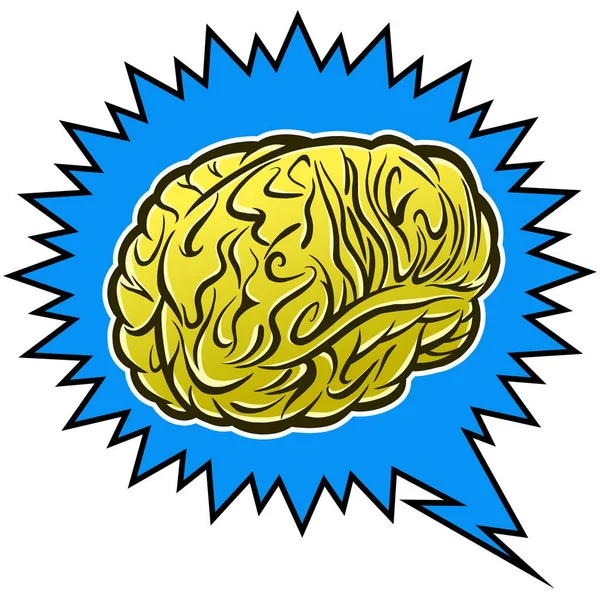 Brain Power Tecknad Illustration Hjärna Makt Koncept — Stock vektor