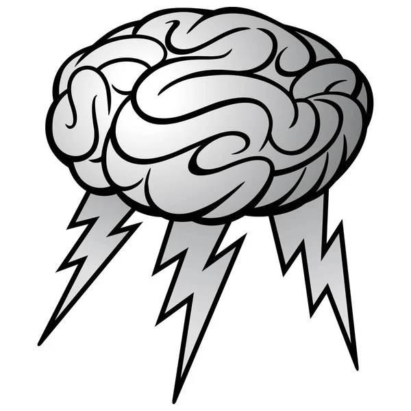 Brain Storm Illustration Tecknad Illustration Ett Hjärnstorm Koncept — Stock vektor