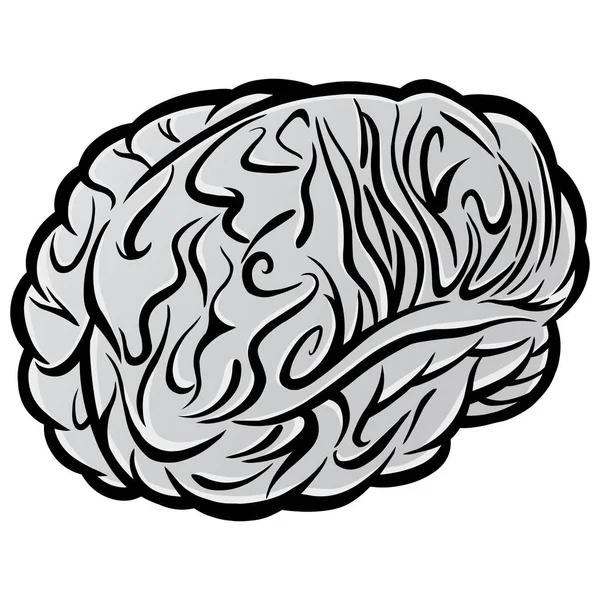 Symbole Cérébral Une Illustration Dessin Animé Cerveau — Image vectorielle