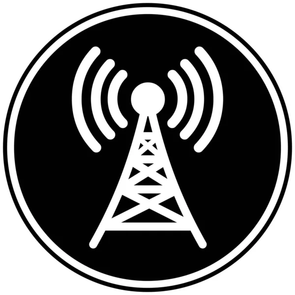 Funkturm Symbol Eine Zeichentrickillustration Einer Funkturm Ikone — Stockvektor