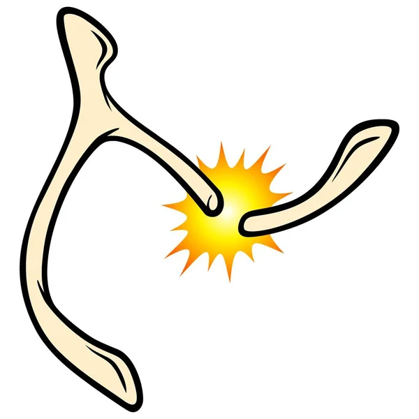 Broken Wishbone Cartoon Illustration Broken Wishbone — Stock Vector