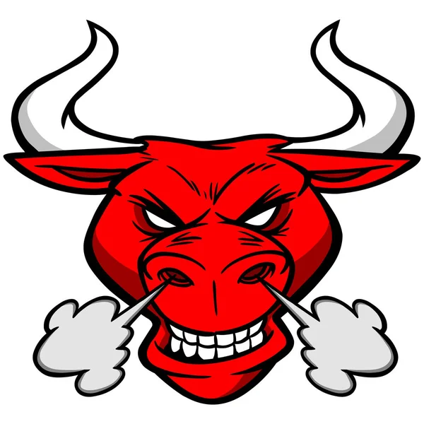 Bull Head Una Ilustración Dibujos Animados Una Mascota Bull — Vector de stock