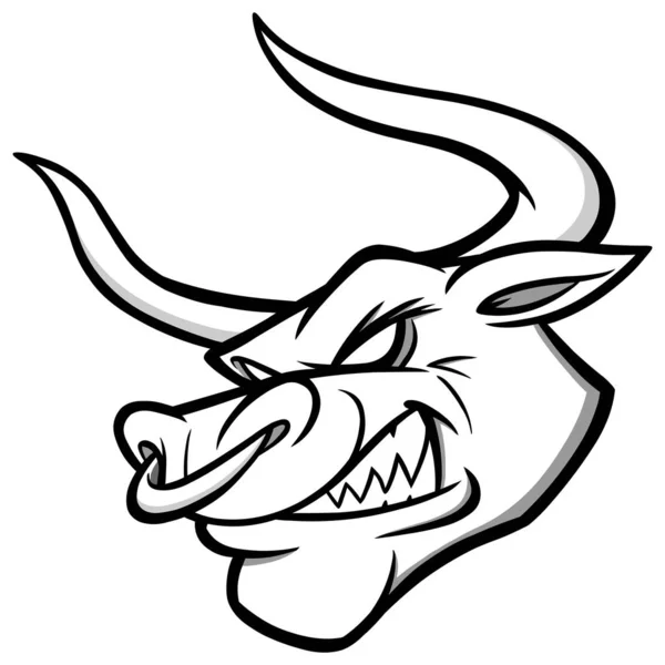 Bull Maskot Illustration Tecknad Illustration Tjur Maskot — Stock vektor
