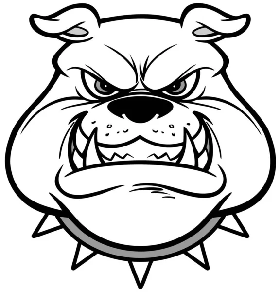 Bulldog Growl Ilustracja Ilustracja Kreskówka — Wektor stockowy