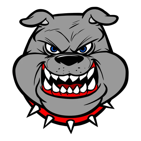 Bulldog Head View Ilustracja Kreskówki Bulldog Mascot — Wektor stockowy