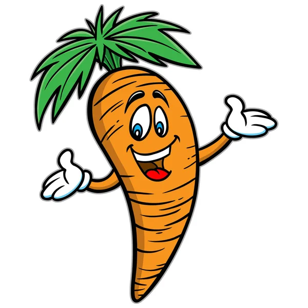 Mascotte Della Carota Cartone Animato Illustrazione Una Mascotte Della Carota — Vettoriale Stock