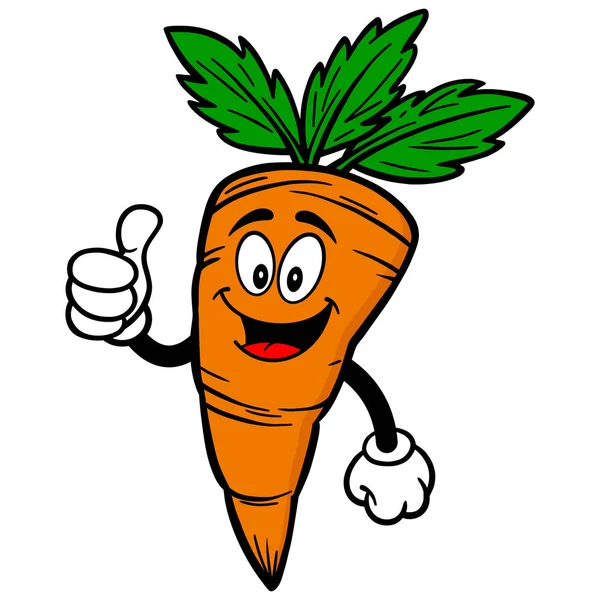 Carrot Thumbs Cartoon Illustration Carrot Mascot - Stok Vektor