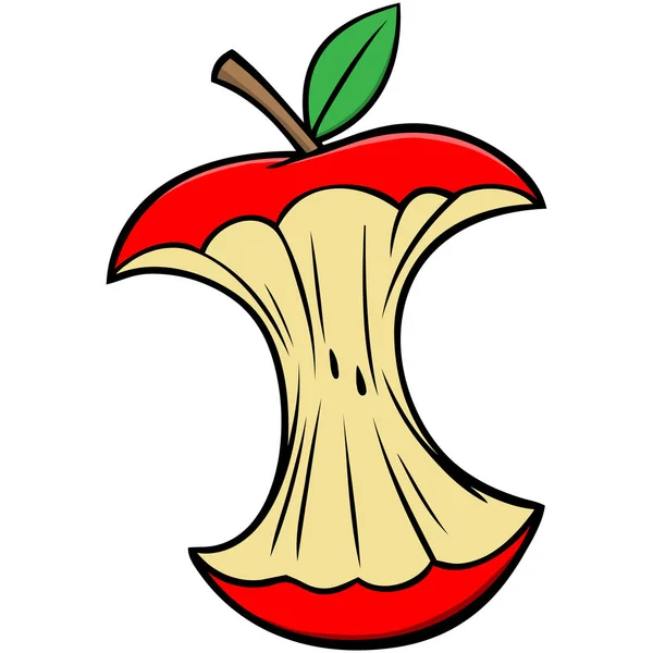 Яблуко Core Мультфільм Ілюстрація Apple Core — стоковий вектор