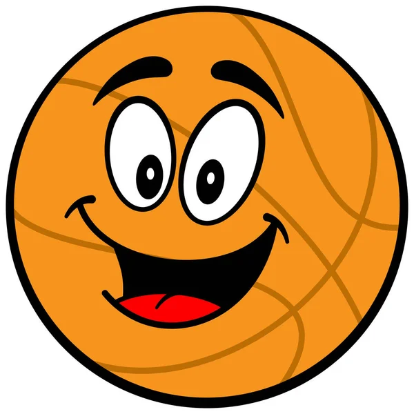 Cartoon Basketball Una Ilustración Dibujos Animados Una Mascota Baloncesto Dibujos — Vector de stock