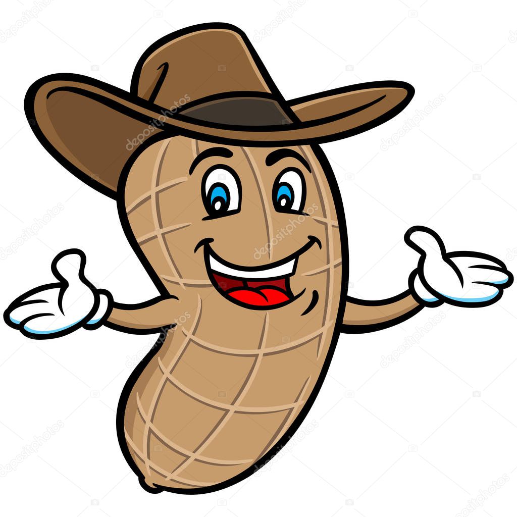 Boiled Peanut Mascot - A cartoon illustration of a Boiled Peanut Mascot.