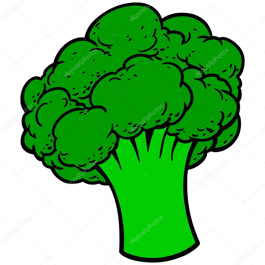Broccoli Icon - A cartoon illustration of a Broccoli Icon.