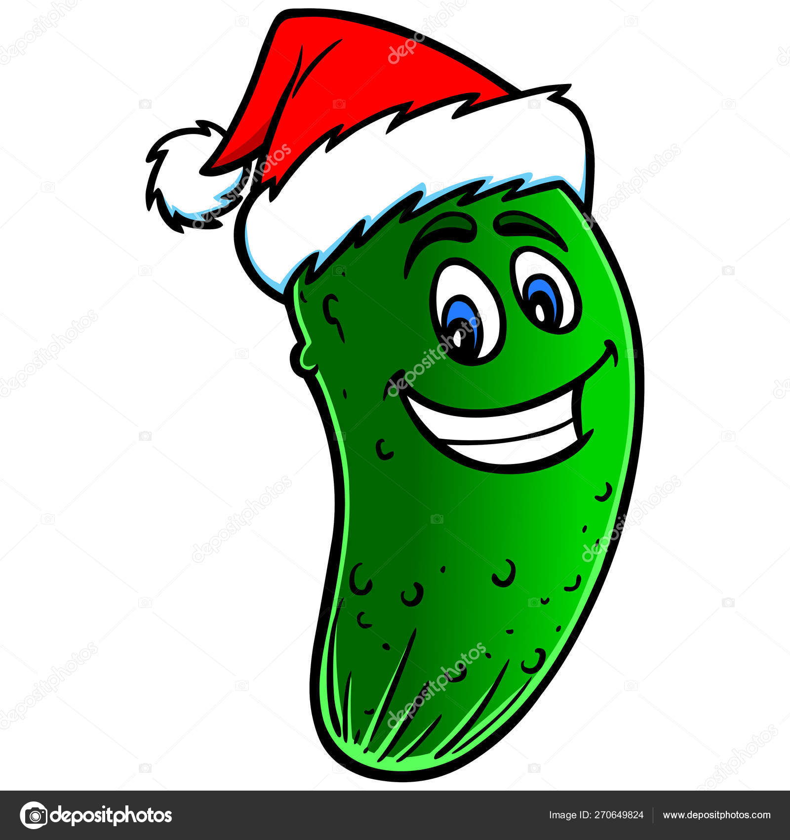 Christmas Pickle Cartoon Cartoon Illustration Christmas Pickle Mascot Stock Vector Image by ...