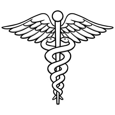 Caduceus İllüstrasyon - Bir Caduceus Icon bir karikatür illüstrasyon.