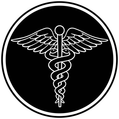 Caduceus Symbol - Caduceus Icon bir karikatür illüstrasyon.