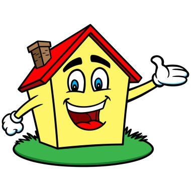 Cartoon House - Bir House bir karikatür illüstrasyon.