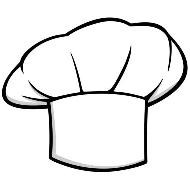 Chef Hat Icon - Chef Hat Maskot bir karikatür illüstrasyon.