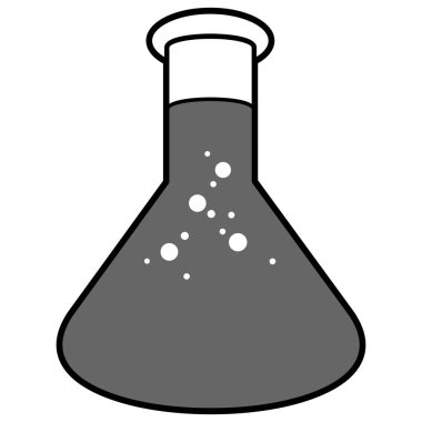 Kimya Flask İllüstrasyon - Kimya Flask Maskot bir karikatür illüstrasyon.