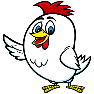 Tavuk Karikatür - Tavuk Maskot bir karikatür illüstrasyon.