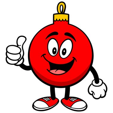 Thumbs Up ile Noel Süs - Bir Noel Süs Maskot bir karikatür illüstrasyon.