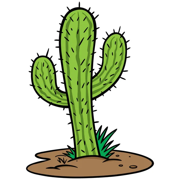 Cactus Tree Ilustracja Kreskówka Drzewa Kaktusowego — Wektor stockowy