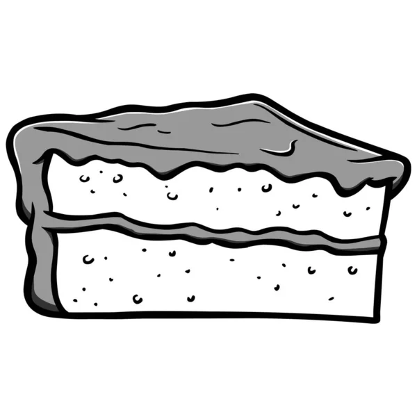 Торт Фрагмент Ілюстрація Мультфільм Ілюстрація Скибочка Торта — стоковий вектор