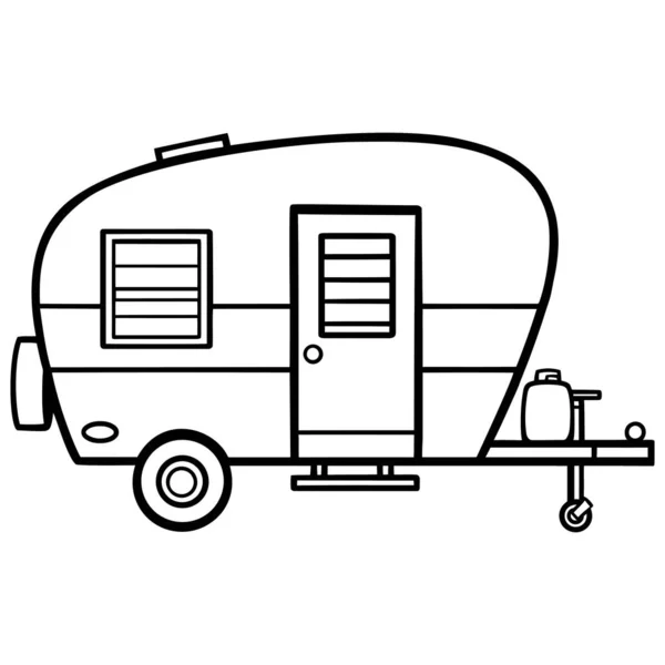 Camper Illustration Eine Cartoon Illustration Eines Campers — Stockvektor