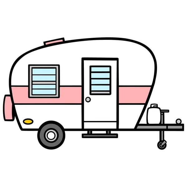 Camper Eine Cartoon Illustration Eines Wohnmobils — Stockvektor