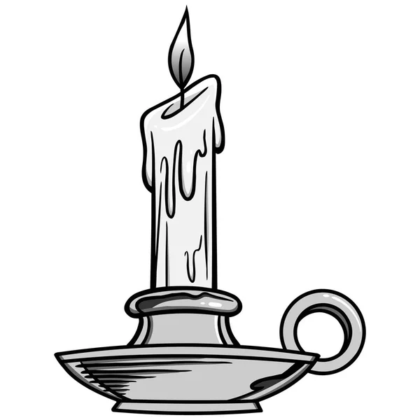 Candlestick Holder Illustration Карикатурная Иллюстрация Держателя Свечи — стоковый вектор