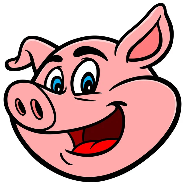Cartoon Pig Cartone Animato Illustrazione Maiale — Vettoriale Stock