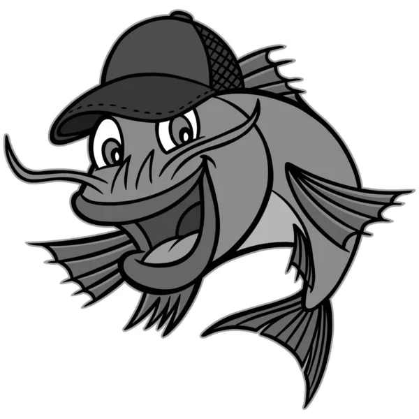 Catfish Mascot Illustration Cartoon Illustration Catfish Mascot — Stock Vector