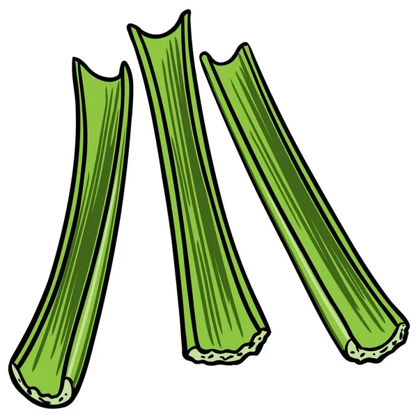 Celery Sticks Sebuah Ilustrasi Kartun Dari Beberapa Tongkat Celery - Stok Vektor