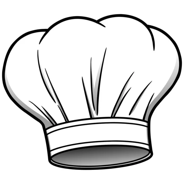 Chef Hat Cartone Animato Illustrazione Cappello Chef — Vettoriale Stock