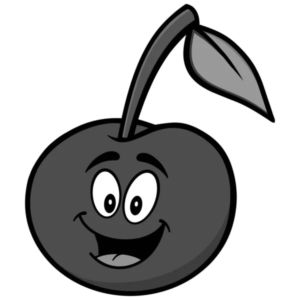 Maskot Cherry Karikatura Ilustrace Kreslená Ilustrace Cherry Maskota — Stockový vektor