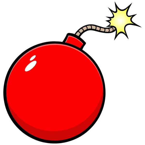 Bomba Cereza Una Ilustración Dibujos Animados Una Mascota Cereza — Vector de stock