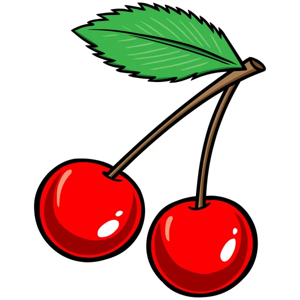 Cherries Cartoon Illustration Some Cherries — Stock Vector
