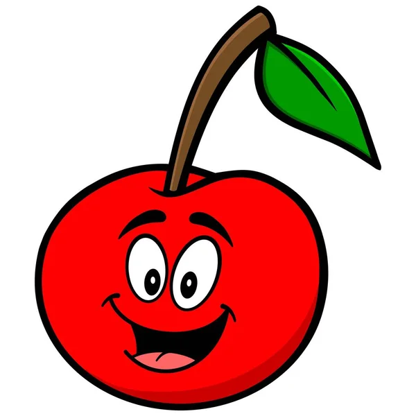 Mascot Cherry Karikatura Kreslená Ilustrace Cherry Maskota — Stockový vektor