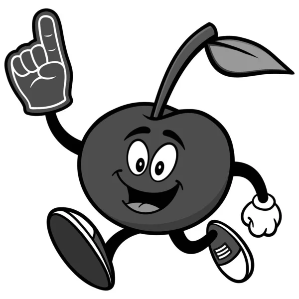 Cherry Running Foam Hand Illustration Une Illustration Bande Dessinée Une — Image vectorielle