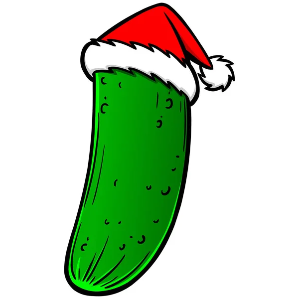 Pickle Natal Uma Ilustração Dos Desenhos Animados Pickle Natal — Vetor de Stock