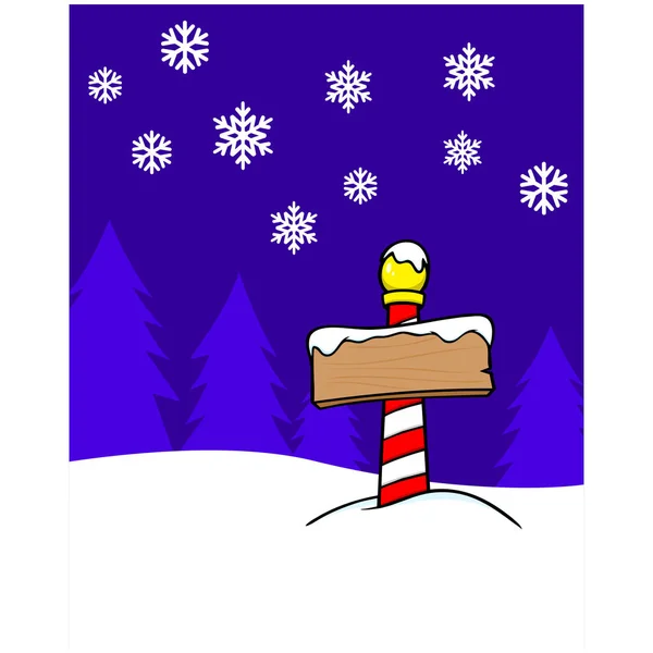 Signe Noël Une Illustration Dessin Animé Concept Noël Pôle Nord — Image vectorielle