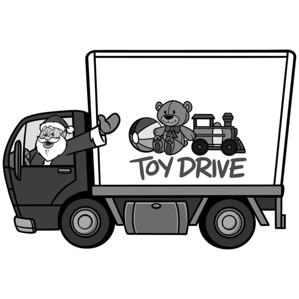 Illustration Noël Toy Drive Une Illustration Bande Dessinée Concept Noël — Image vectorielle