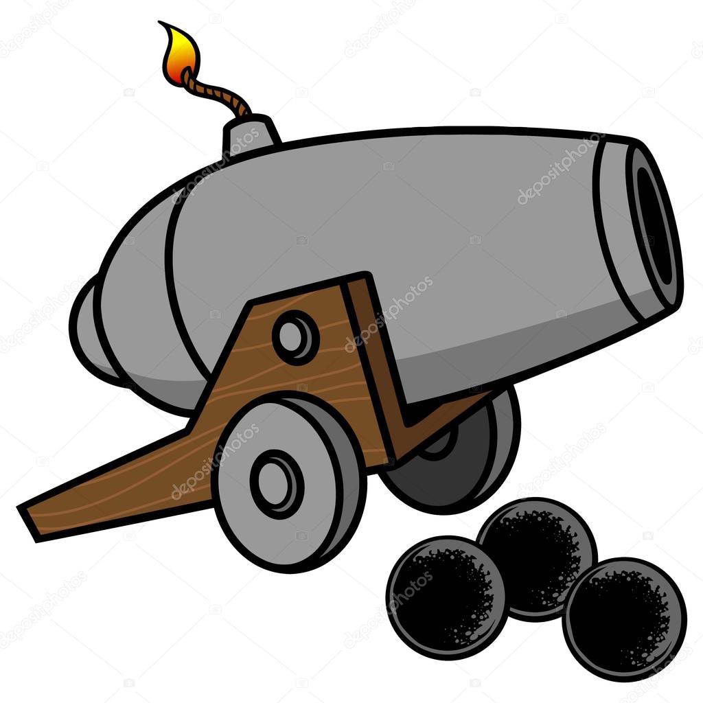 Cannon - A cartoon illustration of a Cannon.