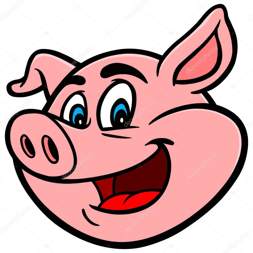 Cartoon Pig - A cartoon illustration of a Pig.