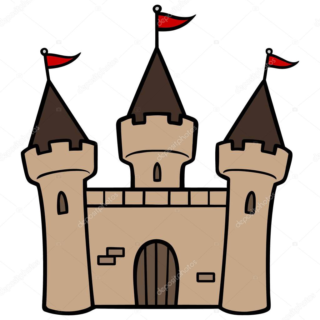 Castle  - A cartoon illustration of a Castle.