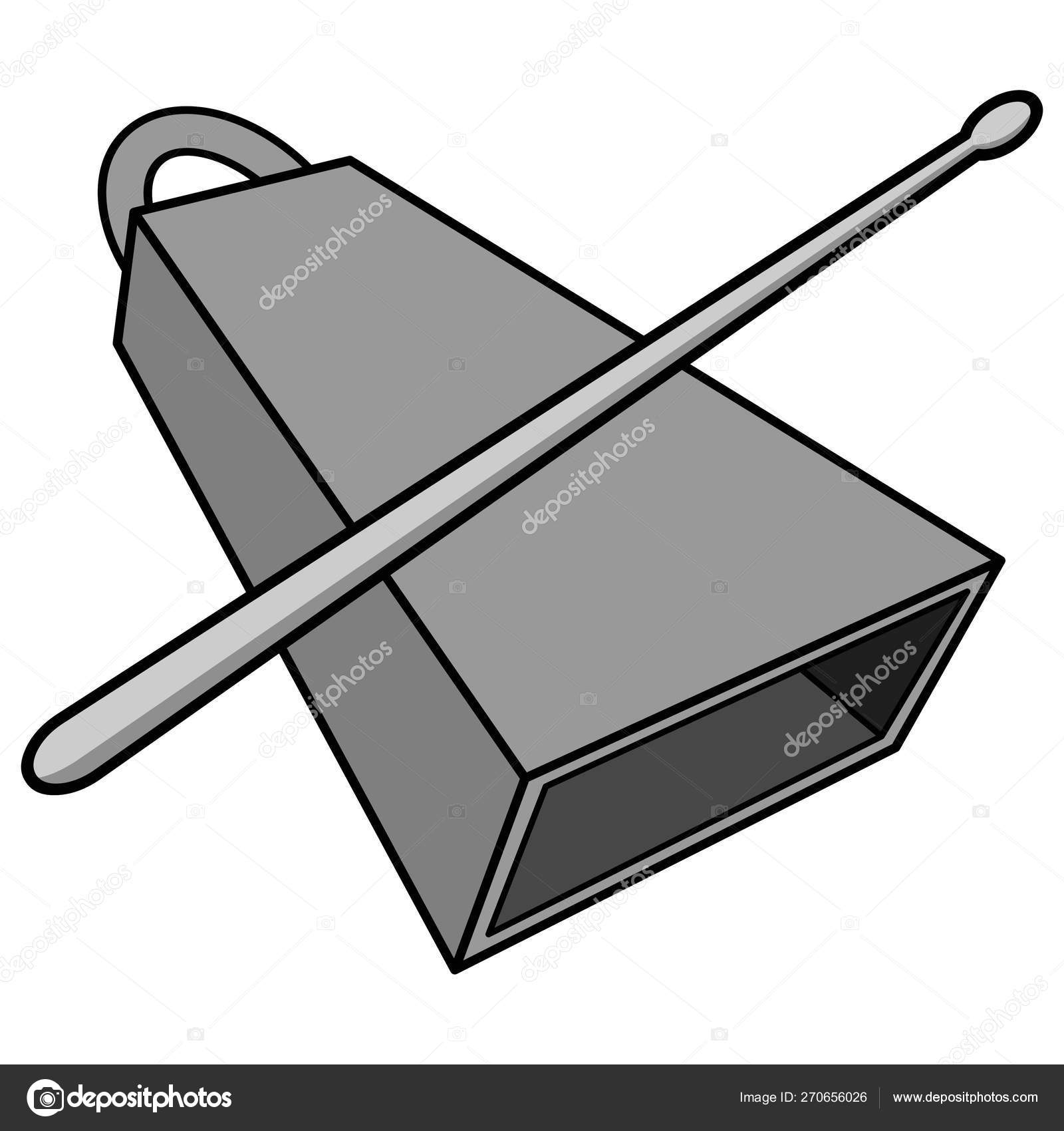 Kuhglocken Und Drumstick Illustration Eine Cartoon Illustration Einer