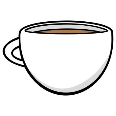 Kahve Fincanı - Bir fincan Kahve bir karikatür illüstrasyon.