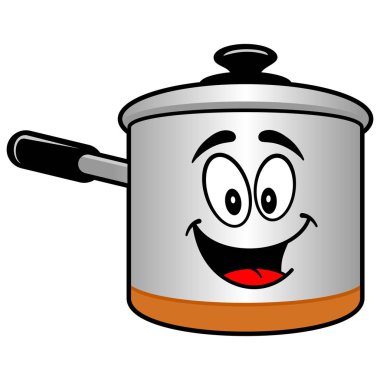 Pişirme Pot Maskot - Bir Pişirme Pot Maskot bir karikatür illüstrasyon.