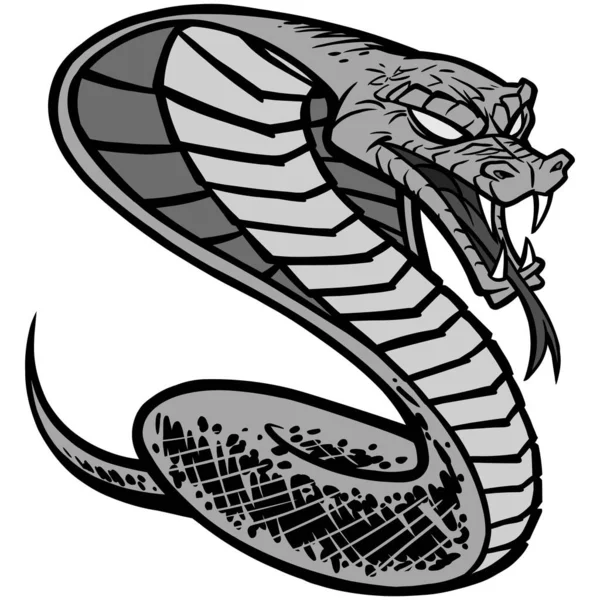 Cobra Tattoo Illustration Eine Zeichentrickillustration Eines Cobra Tattoos — Stockvektor