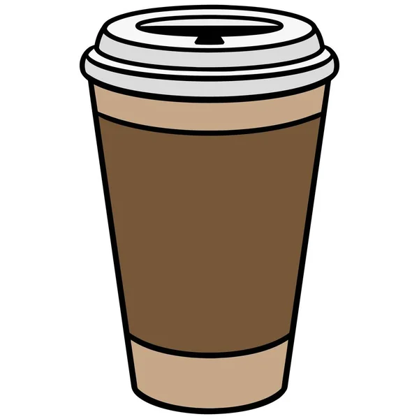 Icona Del Caffè Cartone Animato Illustrazione Una Tazza Caffè — Vettoriale Stock